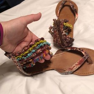 Nine West fun sandals with ankle straps 9-1/2